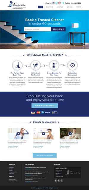 Web Design by OM for Maid for St Pete | Design: #5668917