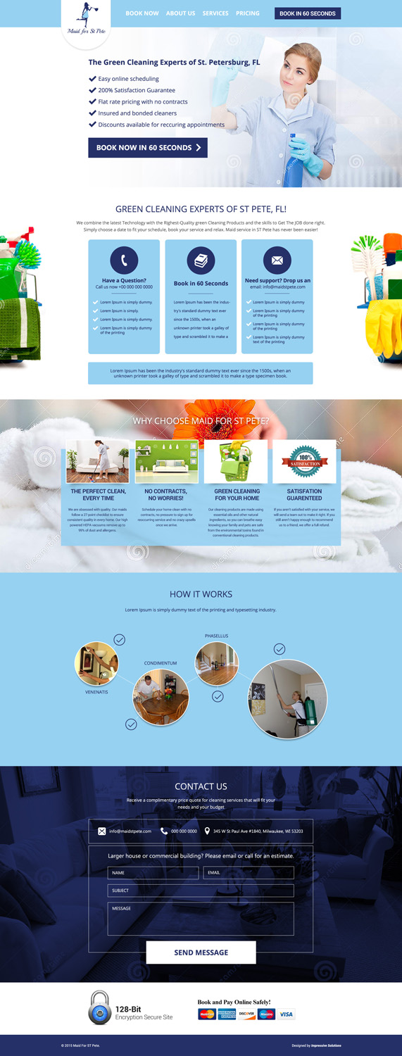 Web Design by Impressive Solutions for Maid for St Pete | Design #5630943