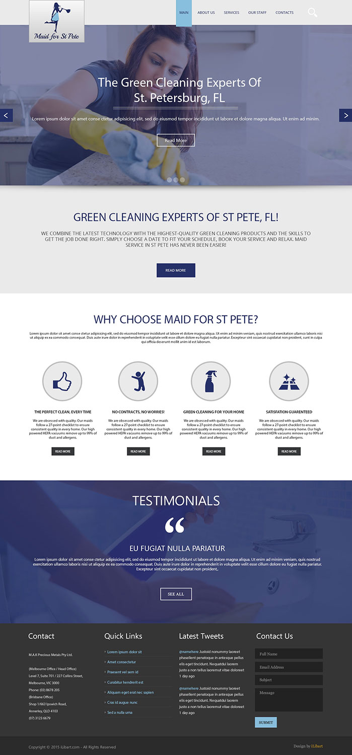 Web Design by iLibart for Maid for St Pete | Design #5631977