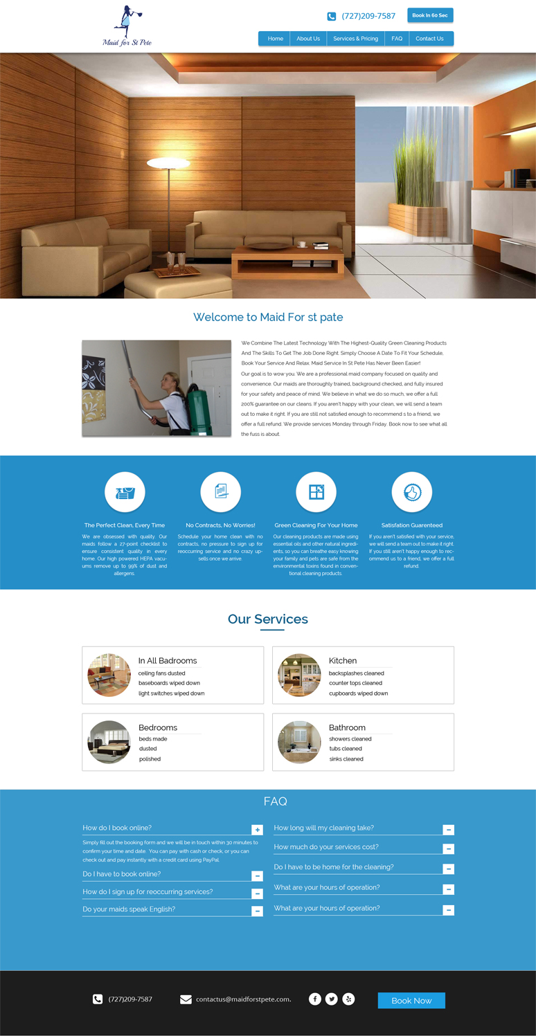 Web Design by Advent Innovative for Maid for St Pete | Design #5647607