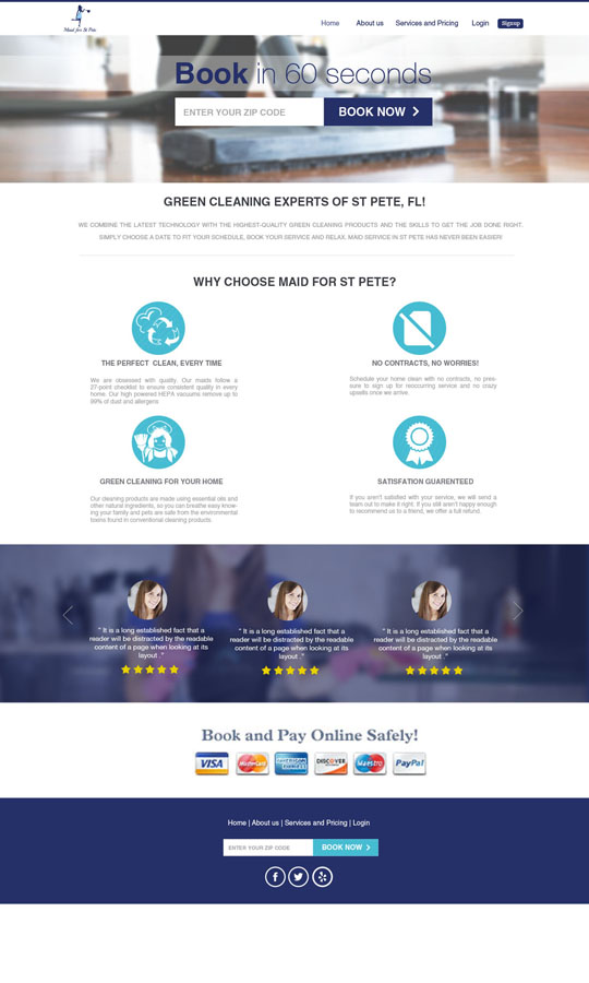 Web Design by sign4designs for Maid for St Pete | Design #5624825