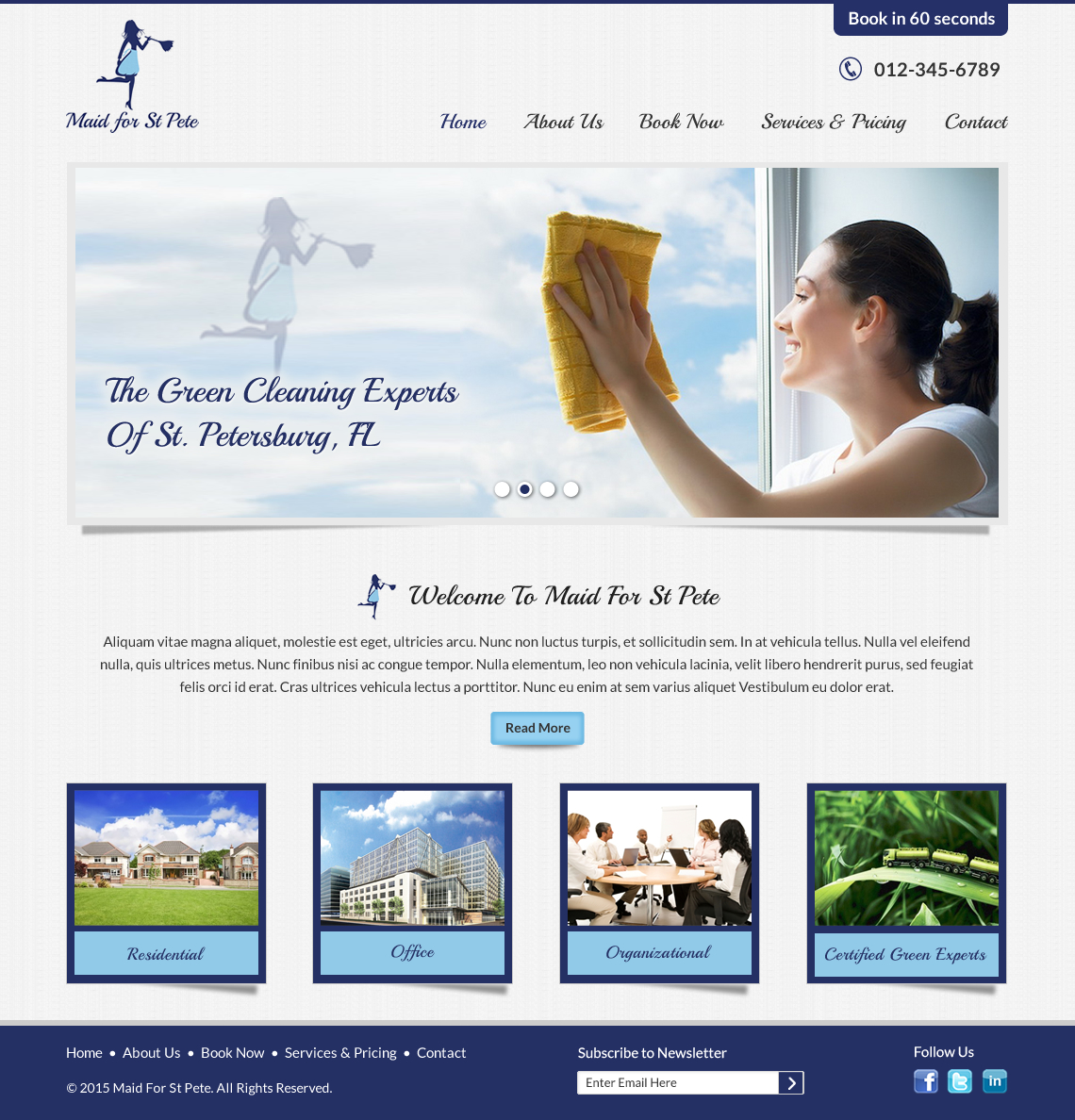 Web Design by newlogic for Maid for St Pete | Design #5688124