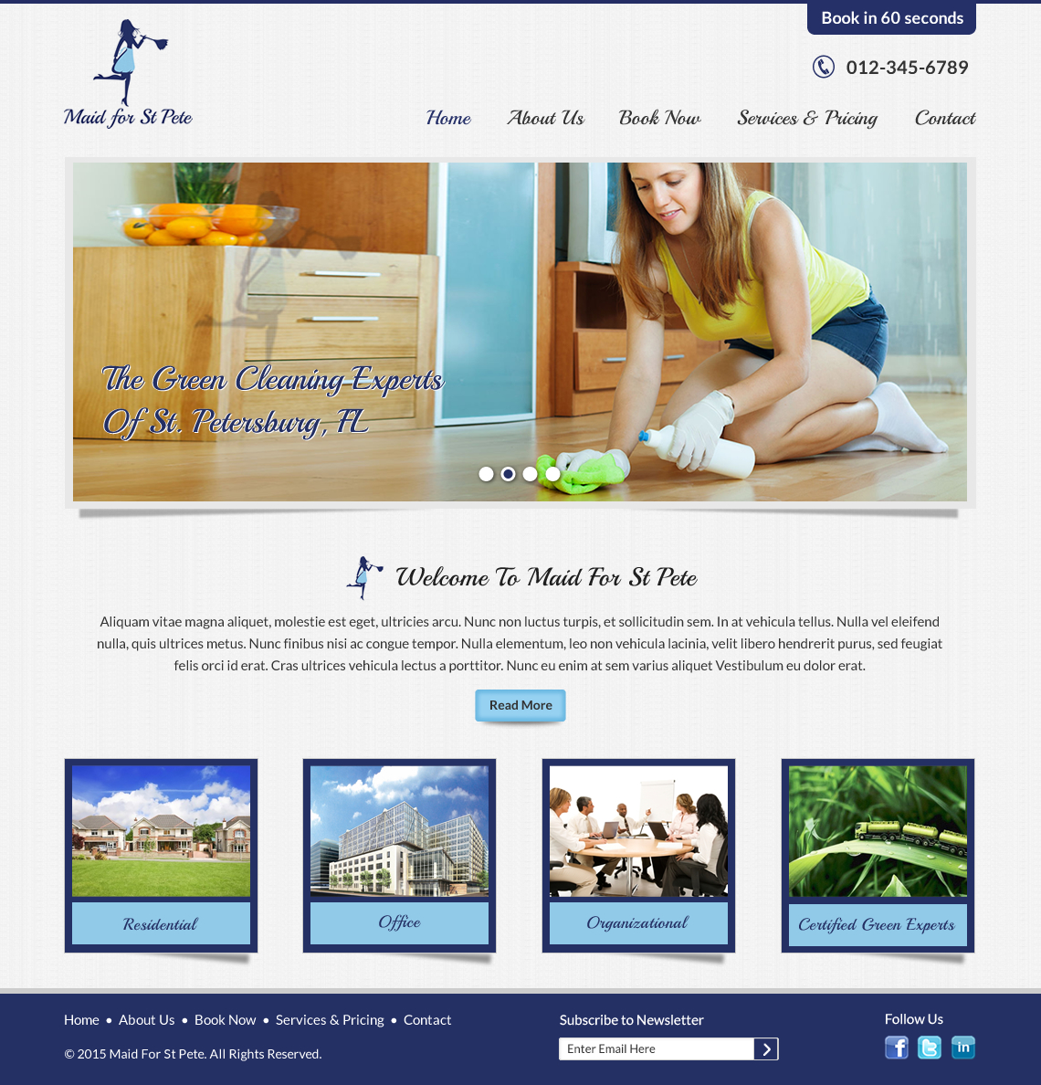 Web Design by newlogic for Maid for St Pete | Design #5688125