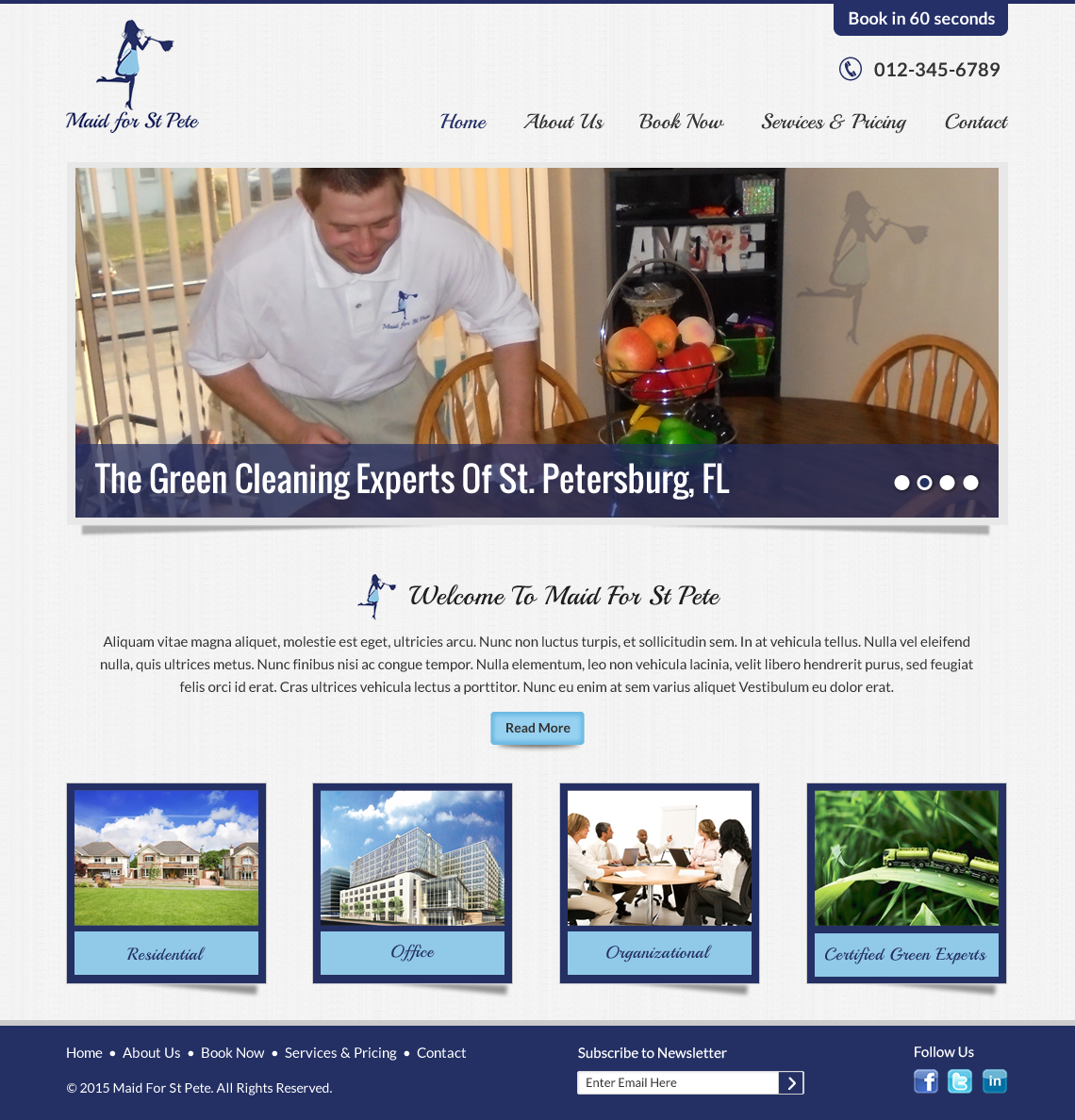 Web Design by newlogic for Maid for St Pete | Design #5688126