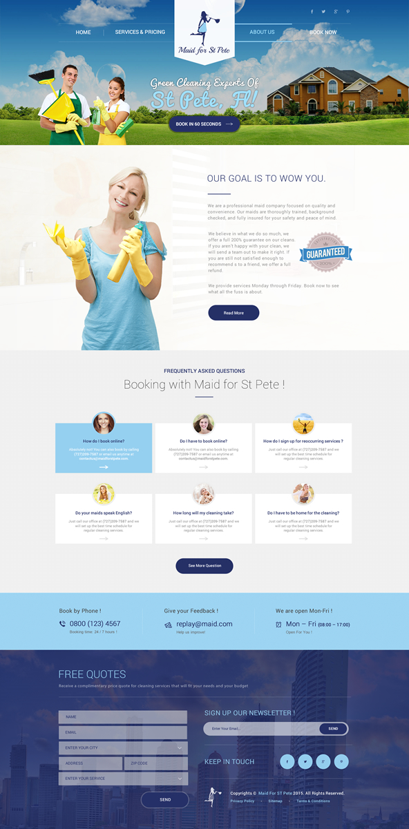 Web Design by Behriatech for Maid for St Pete | Design #5706029