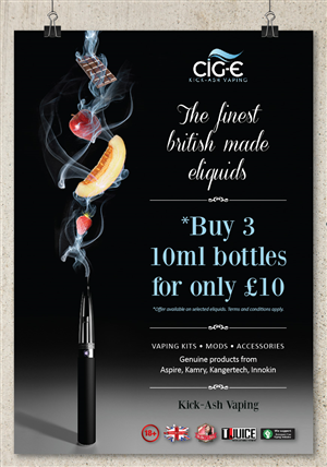 Poster Design by cherylho for Cig-e Premium Electronic Cigarettes | Design: #5643642