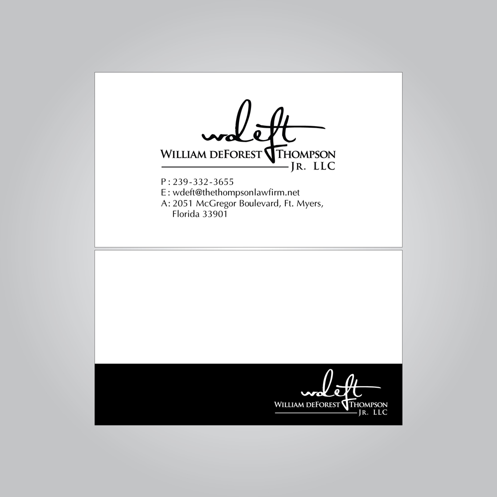 Business Card Design by MTu for William deForest Thompson, Jr. | Design #5683607