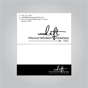 Business Card Design by MTu for William deForest Thompson, Jr. | Design: #5683734