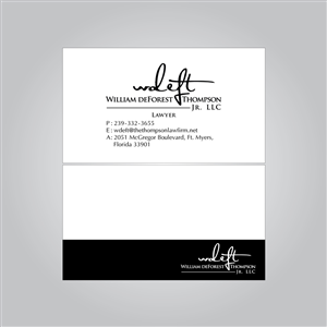 Business Card Design by MTu for William deForest Thompson, Jr. | Design: #5715547