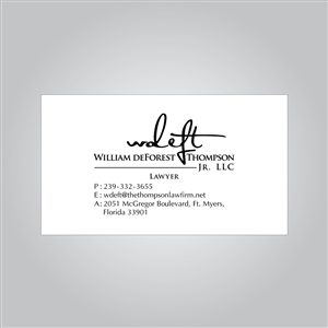 Business Card Design by MTu for William deForest Thompson, Jr. | Design: #5754285