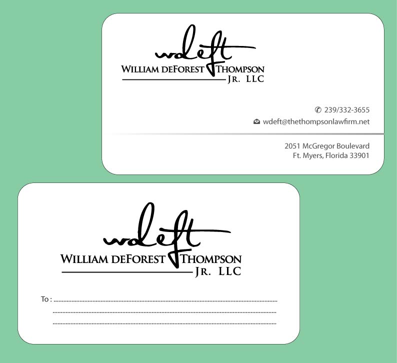 Business Card Design by Infinitive Technology for William deForest Thompson, Jr. | Design #5665321