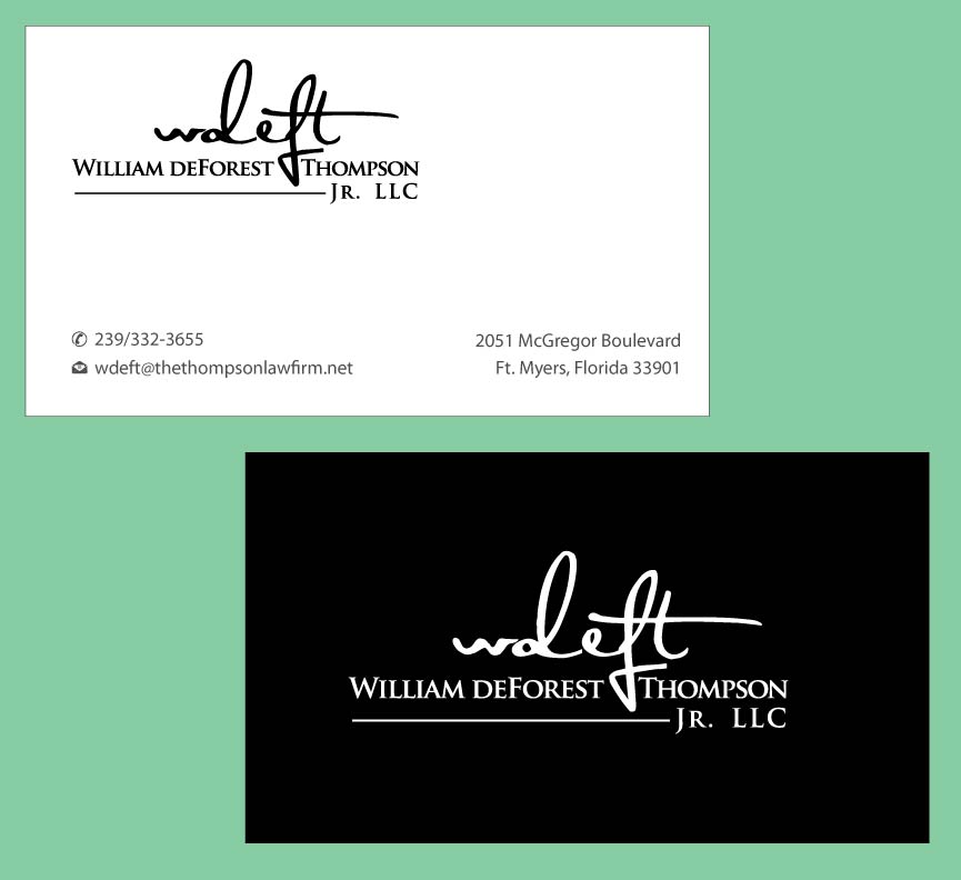 Business Card Design by Infinitive Technology for William deForest Thompson, Jr. | Design #5665339