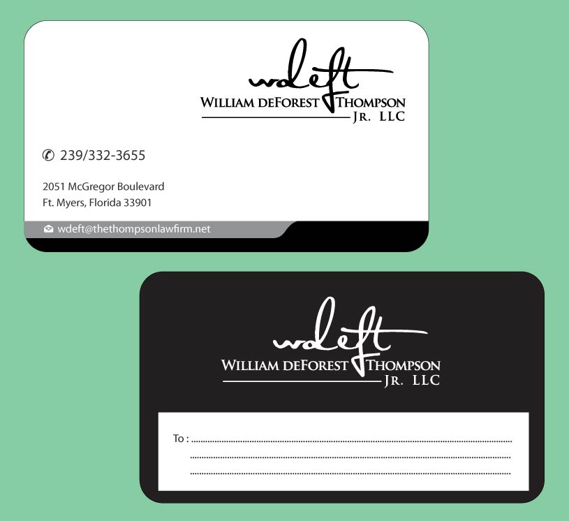 upmarket elegant lawyer name card design for william