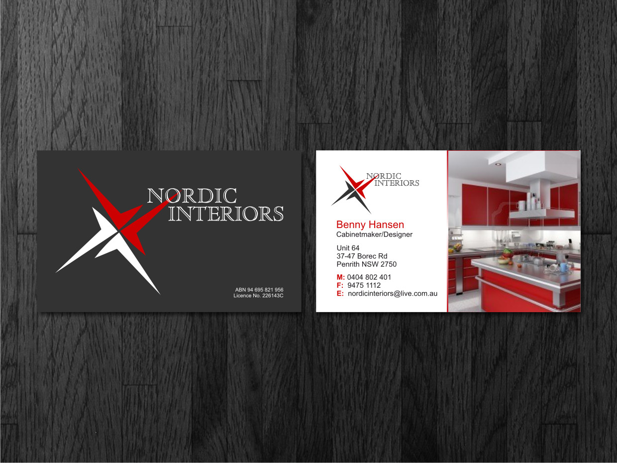 Business Card Design by Atvento Graphics for Nordic Interiors | Design #1581947