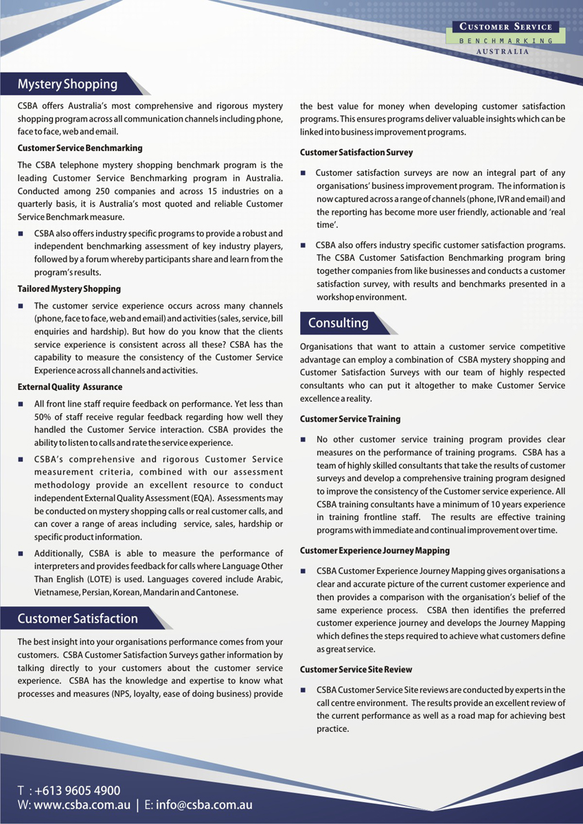 Flyer Design by Theziners for Customer Service Benchmarking Australia | Design: #1645762