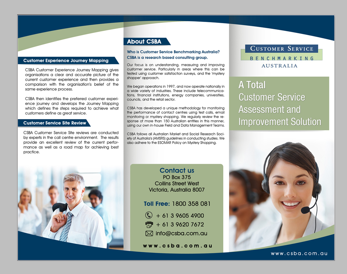 Flyer Design by ESolz Technologies for Customer Service Benchmarking Australia | Design #1543587