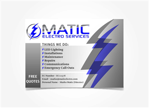 Flyer Design by ElizabethBCDesign for Matic Electro Services | Design: #5643540