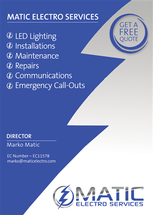 Flyer Design by SarahQ for Matic Electro Services | Design: #5640633