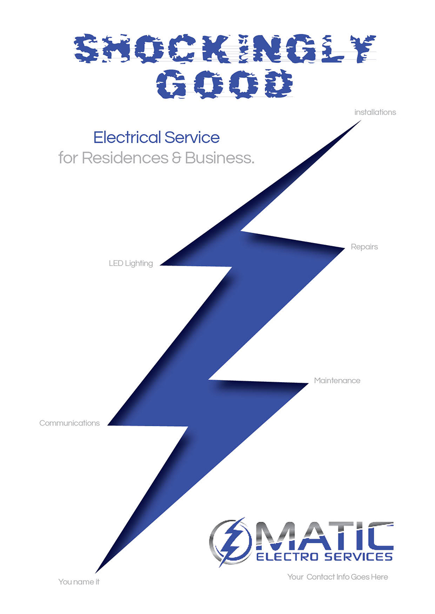 Flyer Design by Wordsmith at Large for Matic Electro Services | Design #5623826