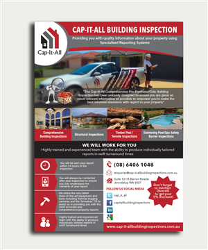 Flyer Design by mcoco for Cap-It-All Building Inspections | Design #5679621