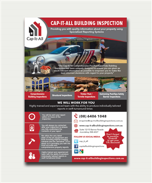 Flyer Design by mcoco for Cap-It-All Building Inspections | Design: #5679686