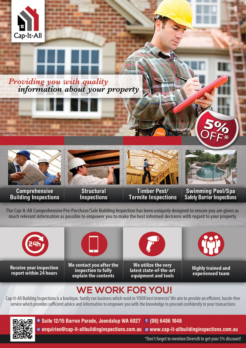 Flyer Design by alessandroevge for Cap-It-All Building Inspections | Design #5625717