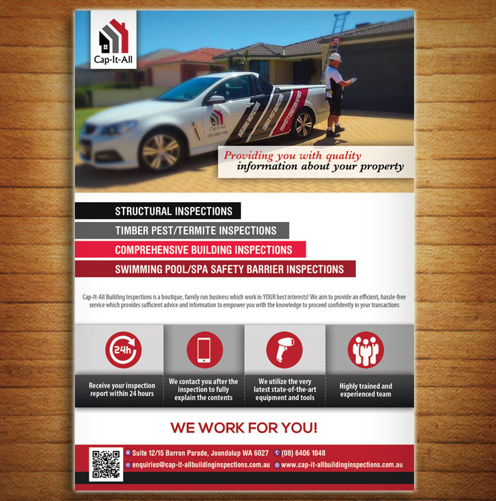Diseño de Flyer por alessandroevge para Cap-It-All Building Inspections | Diseño #5660467
