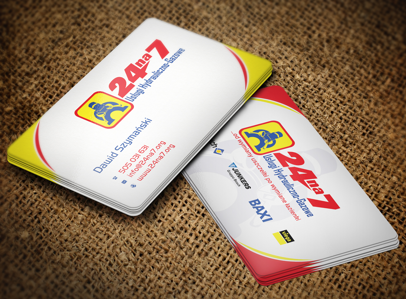 Business Card Design by Lanka Ama for 24na7 Uslugi Hydrauliczno-Gazowe | Design #5630746