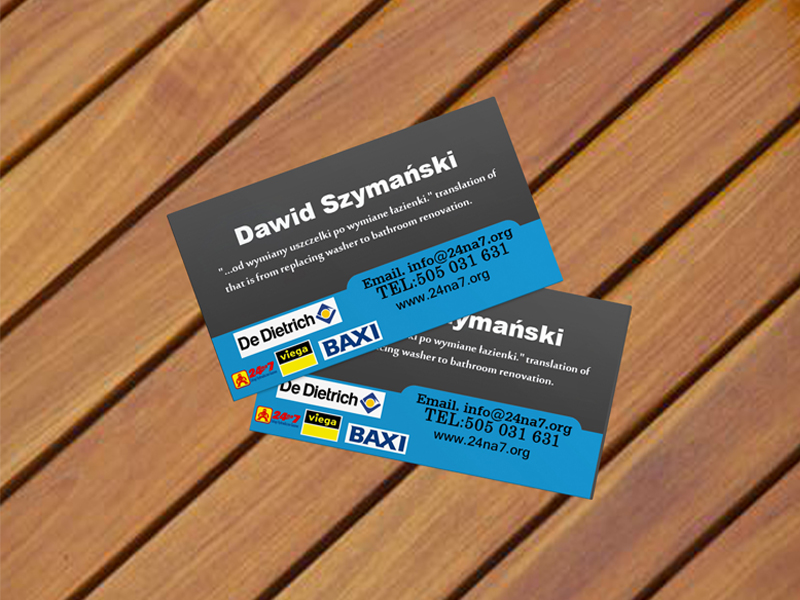 Business Card Design by graphicportz for 24na7 Uslugi Hydrauliczno-Gazowe | Design #5692386