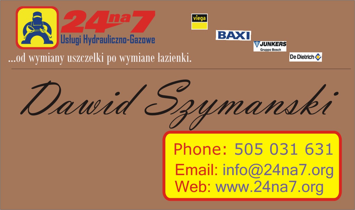 Visitenkarten-Design von Ana Godinho für 24na7 Uslugi Hydrauliczno-Gazowe | Design #5694229