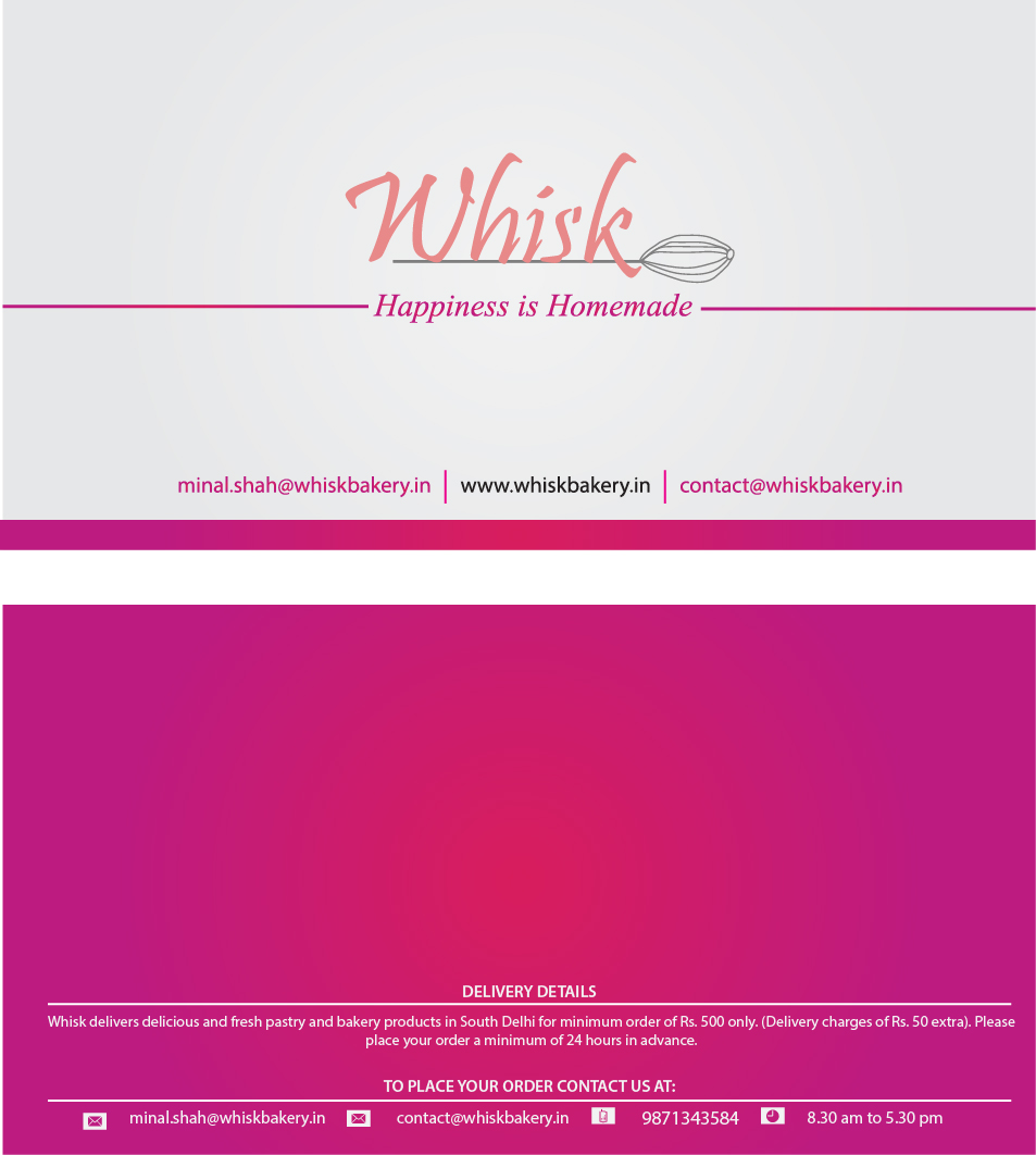 Diseño de Tarjeta de Presentación por V.George para Whisk bakery | Diseño #1625606