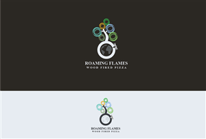 Roaming flames wood fired pizza | Logo Design by alizainbarkat