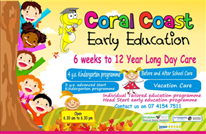 catchy sign for child care centre portraying both our quality and friendly approach