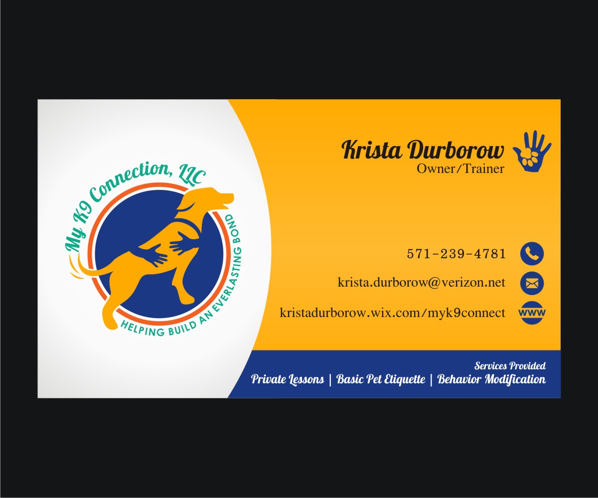 Business Card Design by 4AD for My K9 Connection, LLC | Design #5733612
