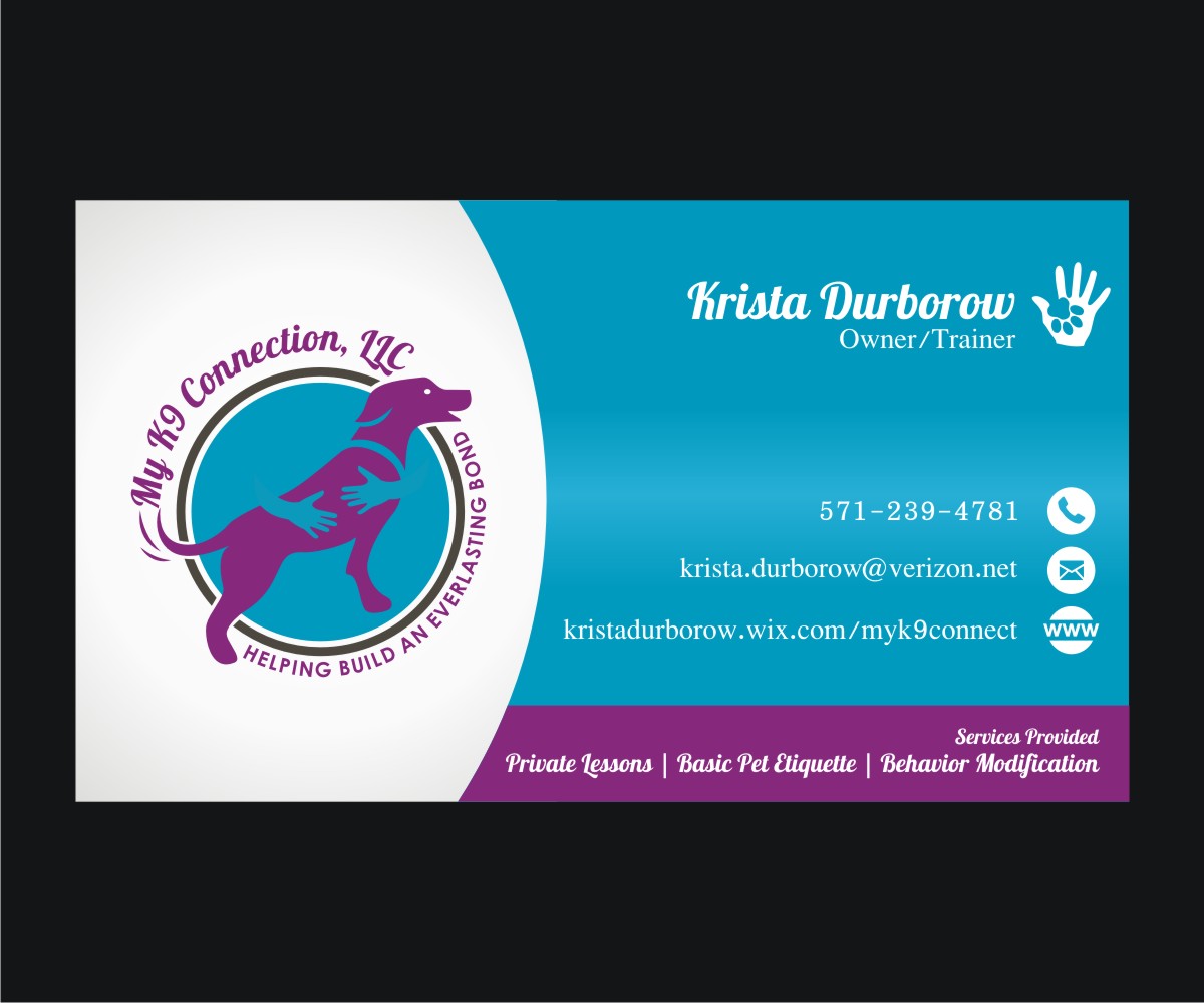 Business Card Design by 4AD for My K9 Connection, LLC | Design #5733632