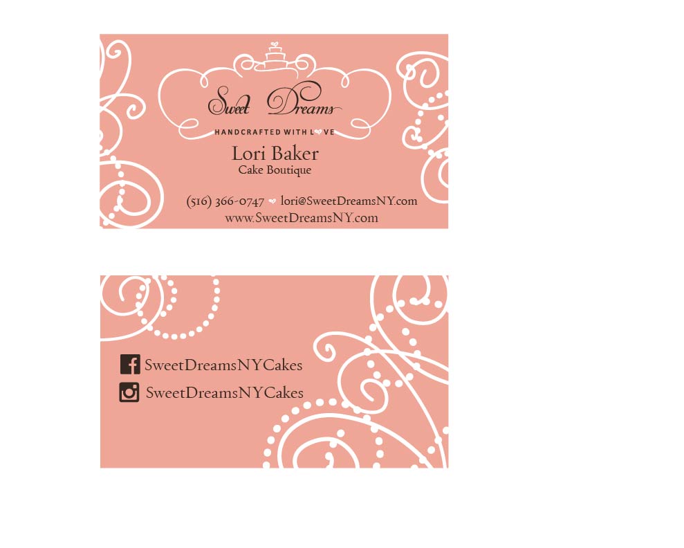 Visitenkarten-Design von purplechloe für Sweet Dreams NY | Design #5664398
