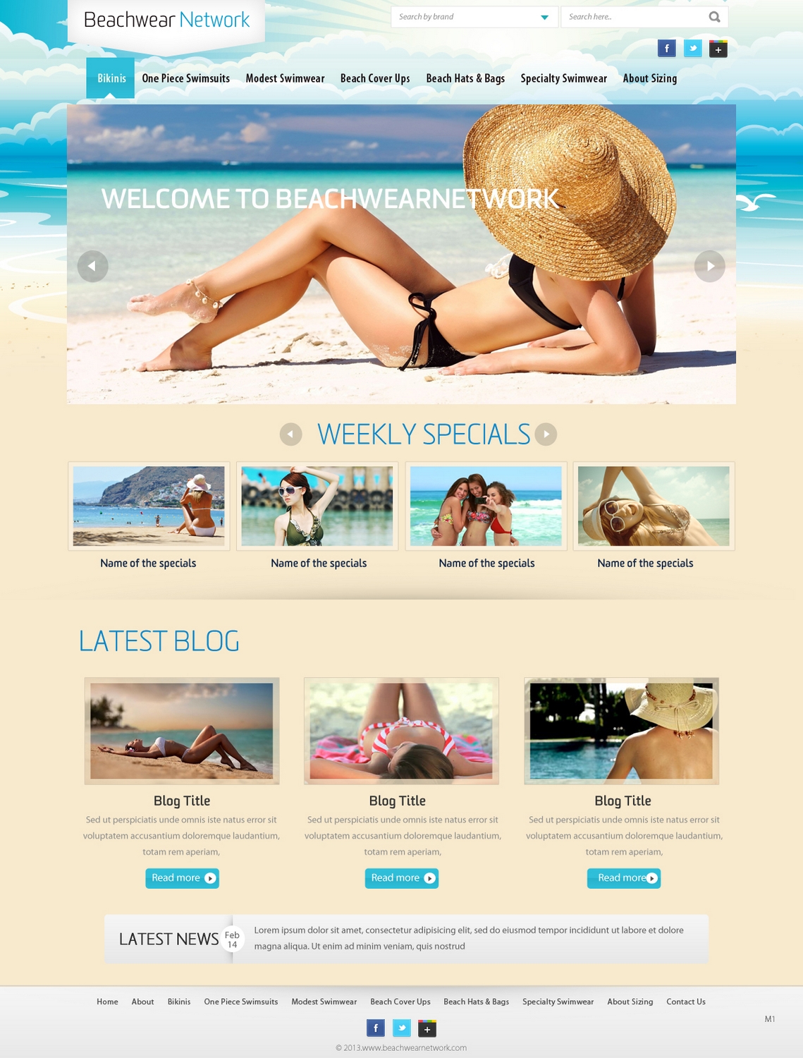 Wordpress Design by pb for Beachwear.net | Design #1556456