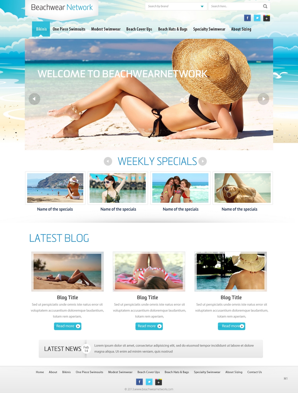 Wordpress Design by pb for Beachwear.net | Design #1556461