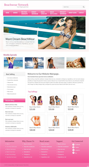 Wordpress Design by pb for Beachwear.net | Design: #1556485