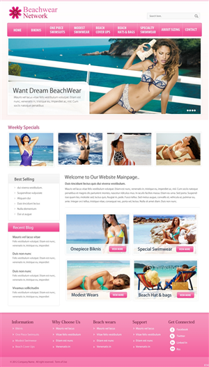 Wordpress Design by pb for Beachwear.net | Design: #1565279