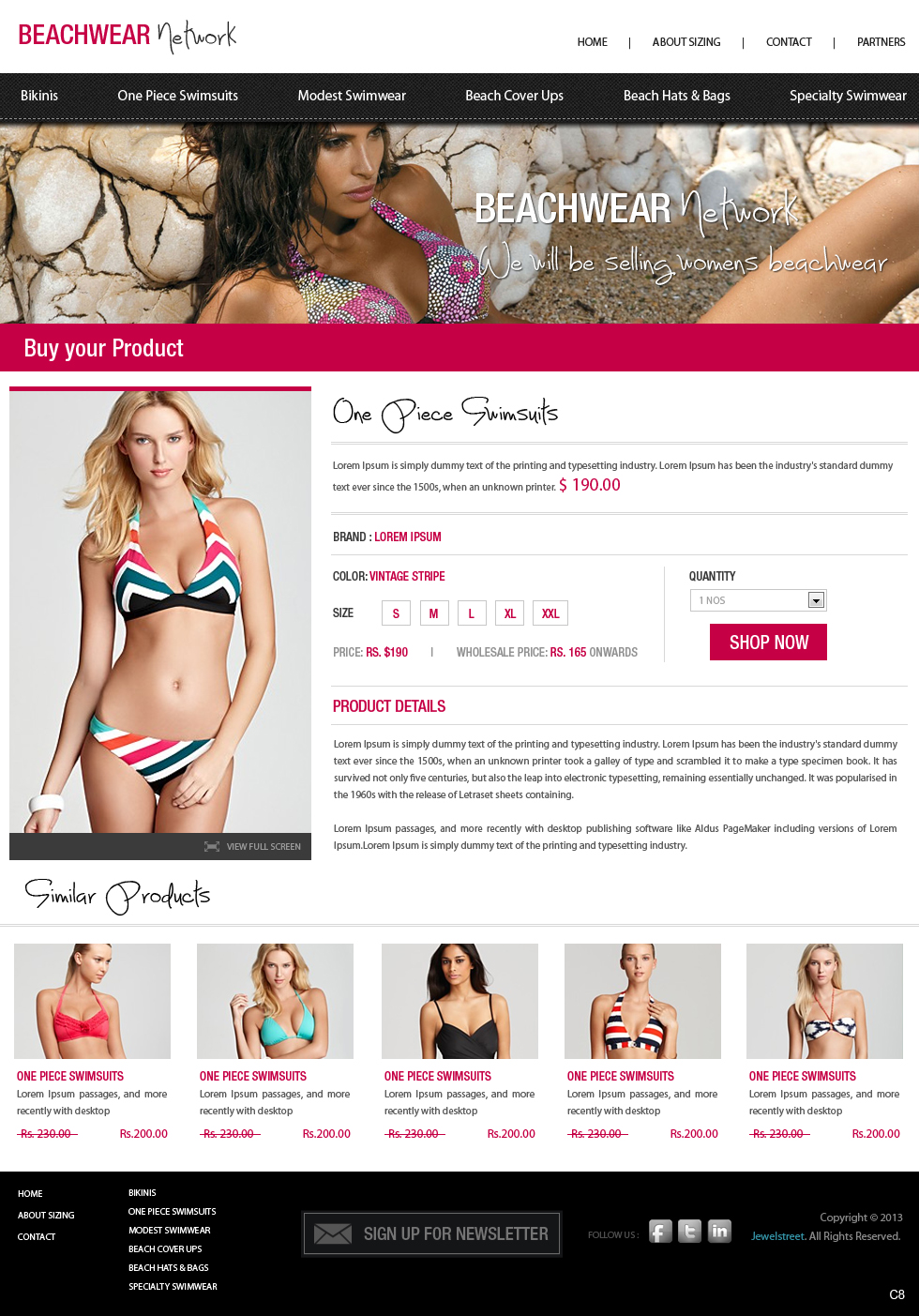 Wordpress Design by pb for Beachwear.net | Design #1587505