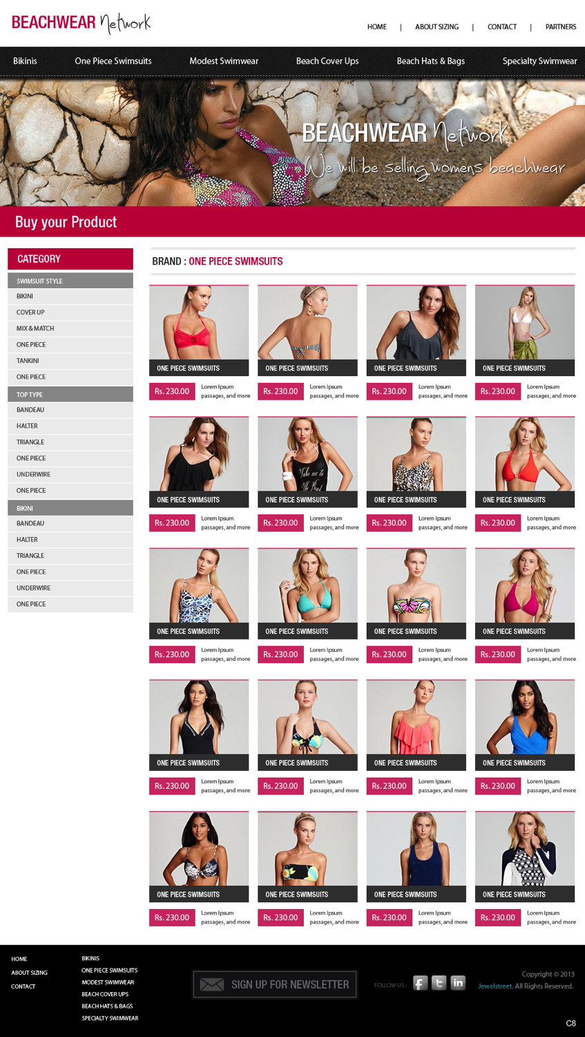 Wordpress Design by pb for Beachwear.net | Design #1597687