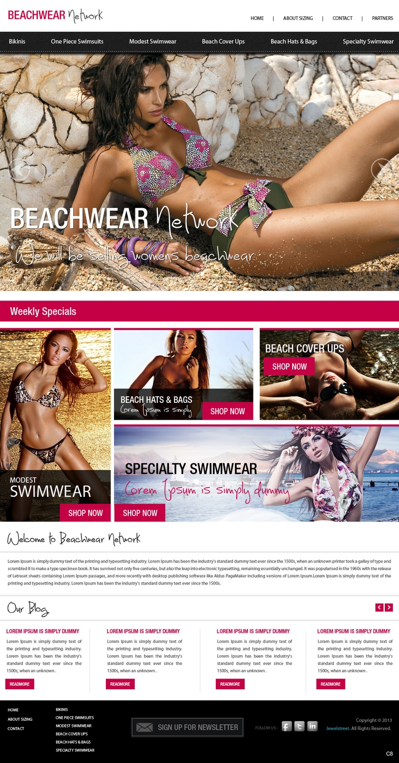 Wordpress Design by pb for Beachwear.net | Design: #1609988
