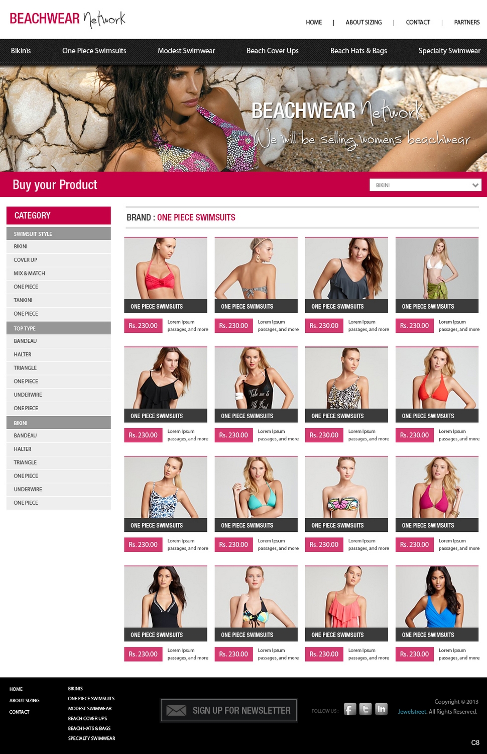 Wordpress Design by pb for Beachwear.net | Design #1609994