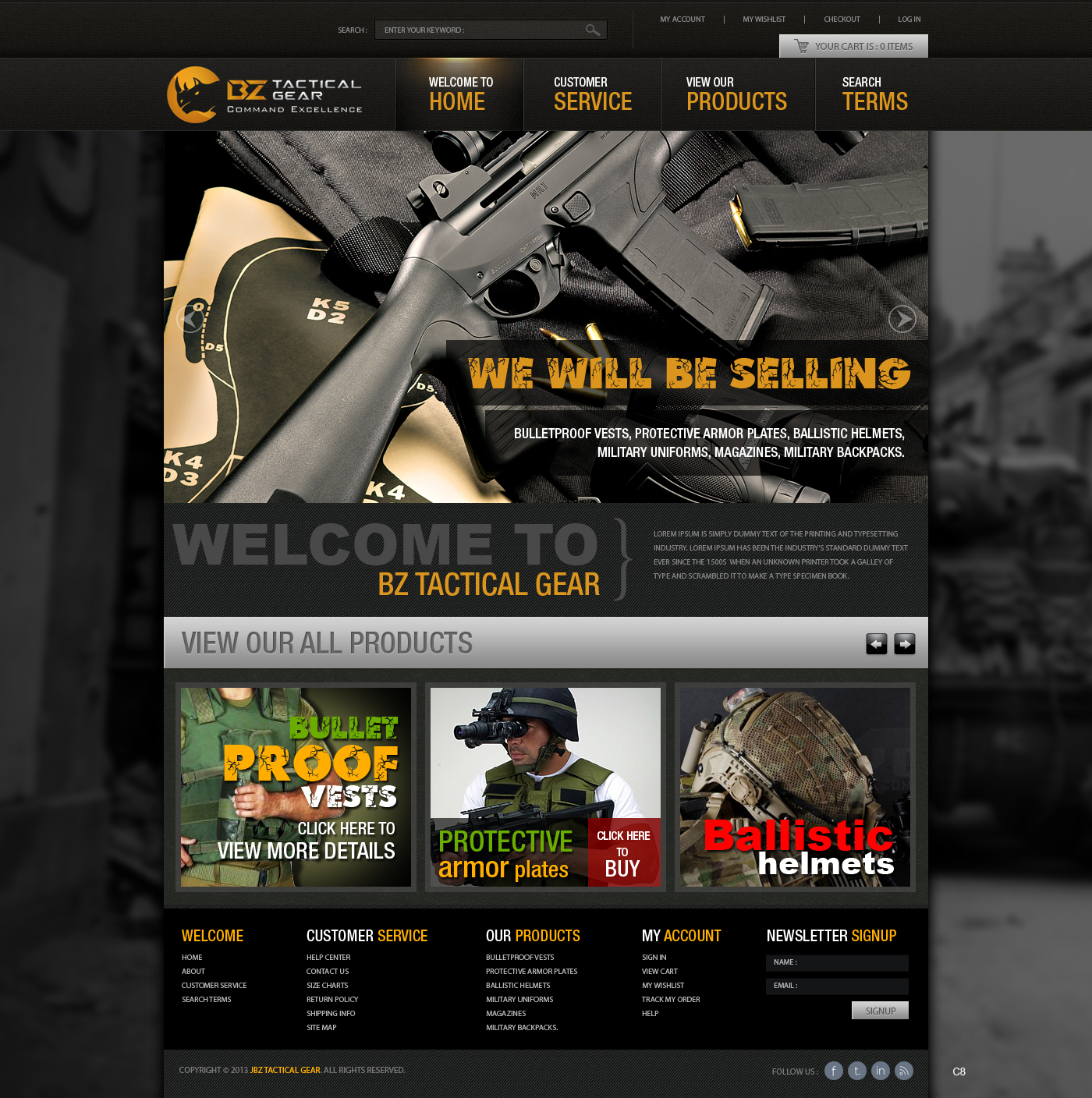Web Design by pb for BZ Tactical Gear | Design #1631907
