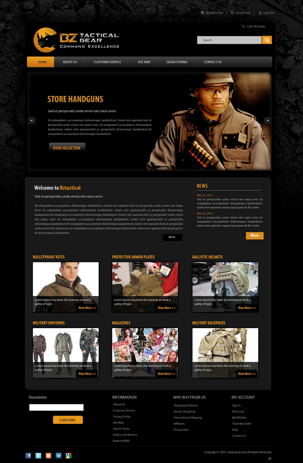 Diseño Web por pb para BZ Tactical Gear | Diseño #1636981