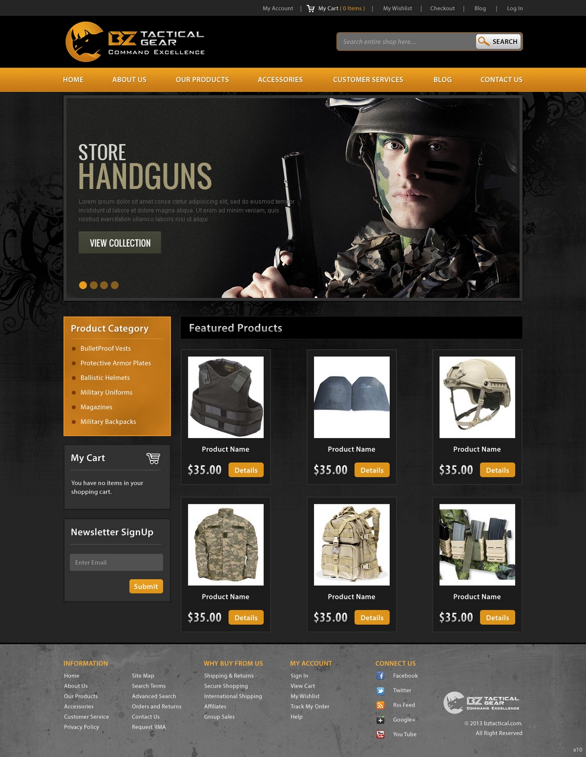 Web Design by pb for BZ Tactical Gear | Design #1641225