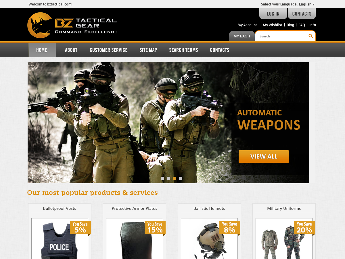 Web Design by FC web designer for BZ Tactical Gear | Design #1650063