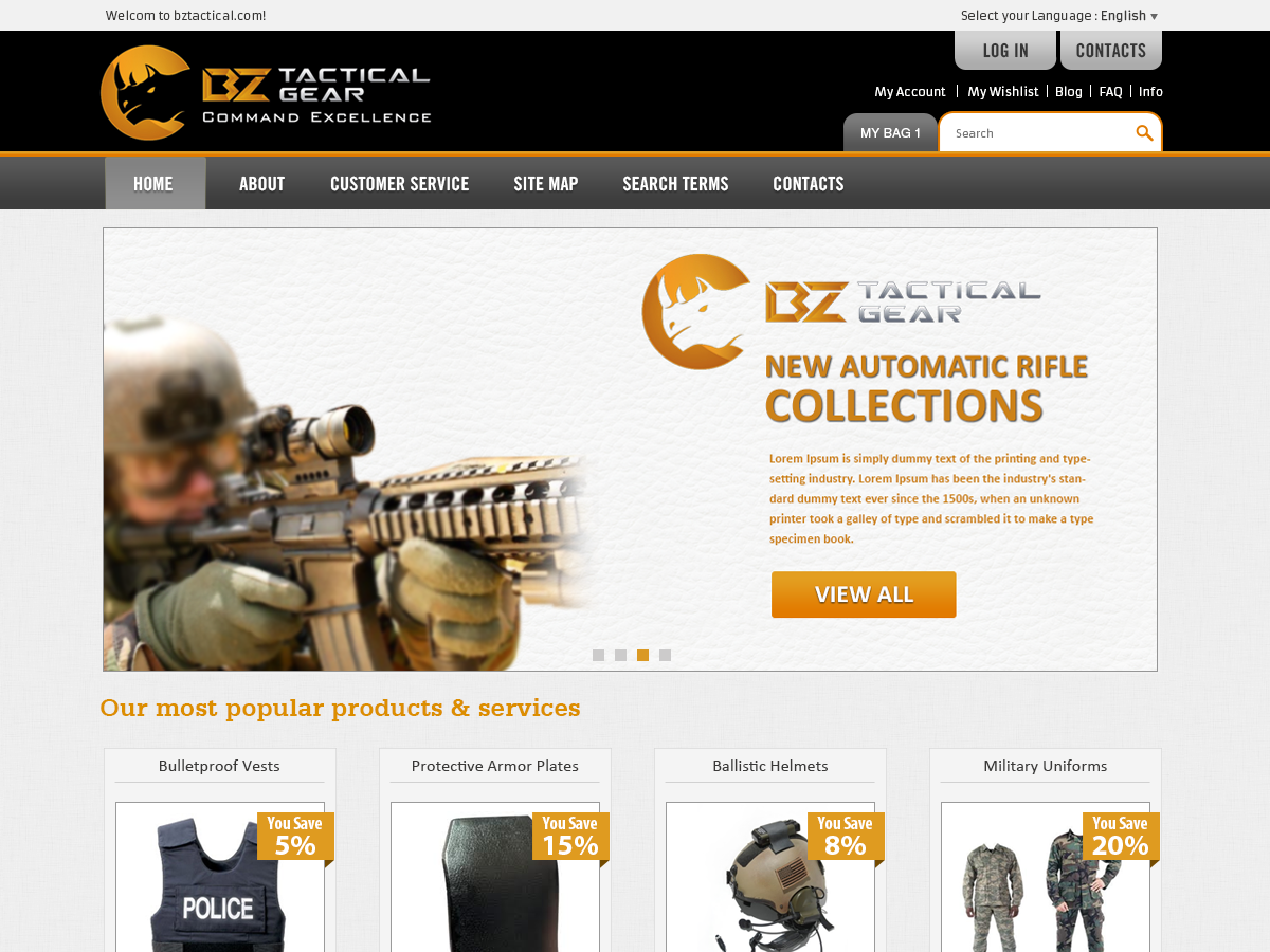 Web Design by FC web designer for BZ Tactical Gear | Design #1650128