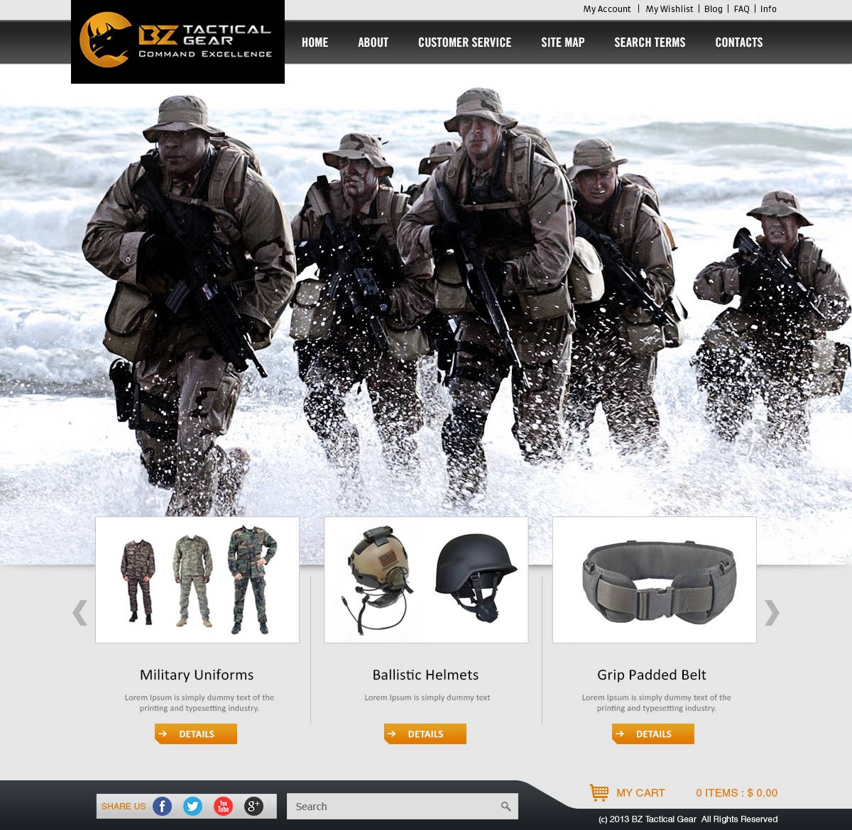 Web Design by FC web designer for BZ Tactical Gear | Design #1653947